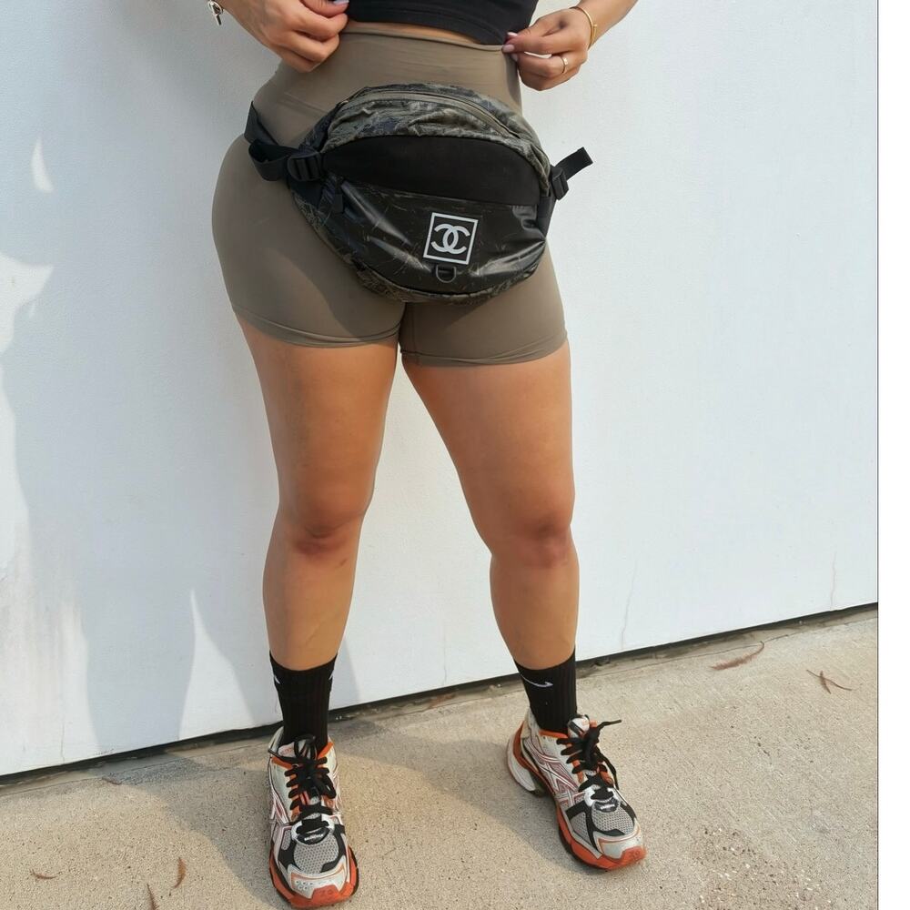 Chanel Vintage Black Nylon CC Sport Waist Bag Belt Bag